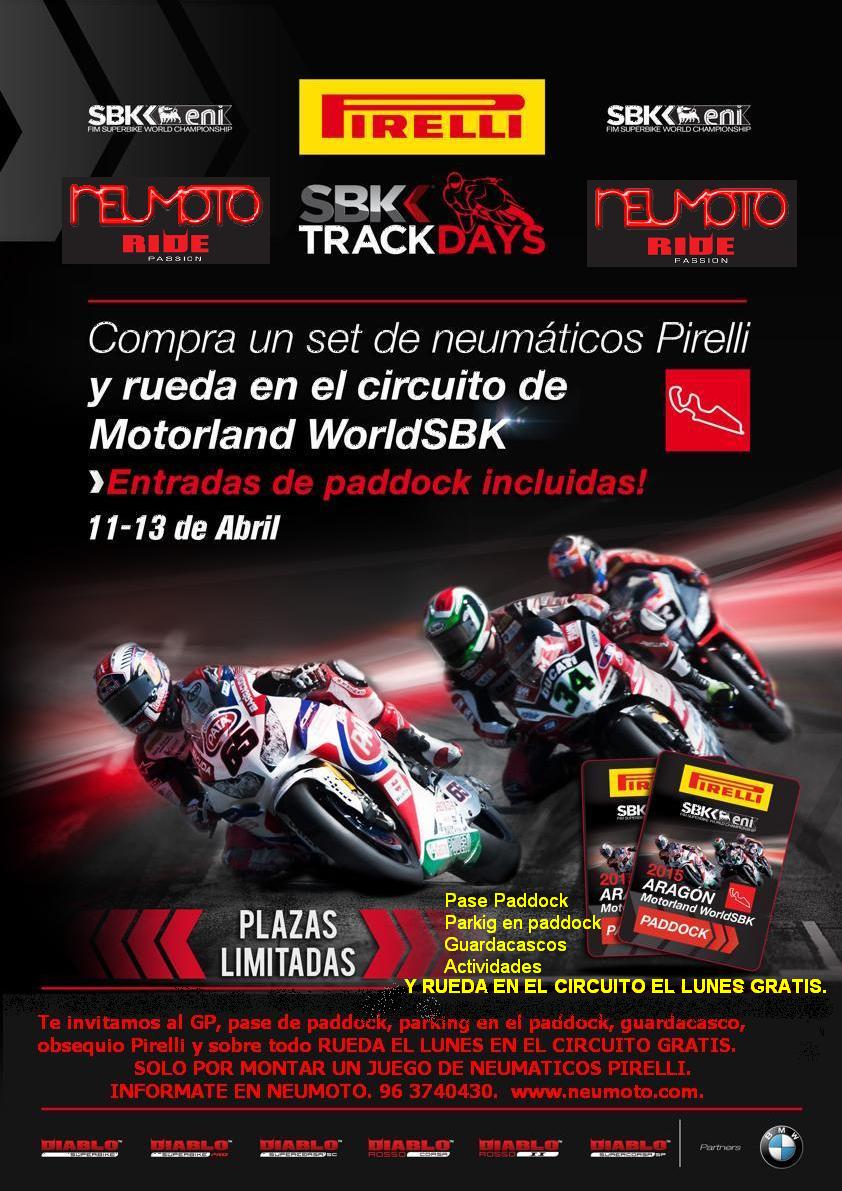 Rueda Gratis en Motorland como un piloto de SBK Neumoto Neumaticos de Moto Ducati Delaer Trainig 2015